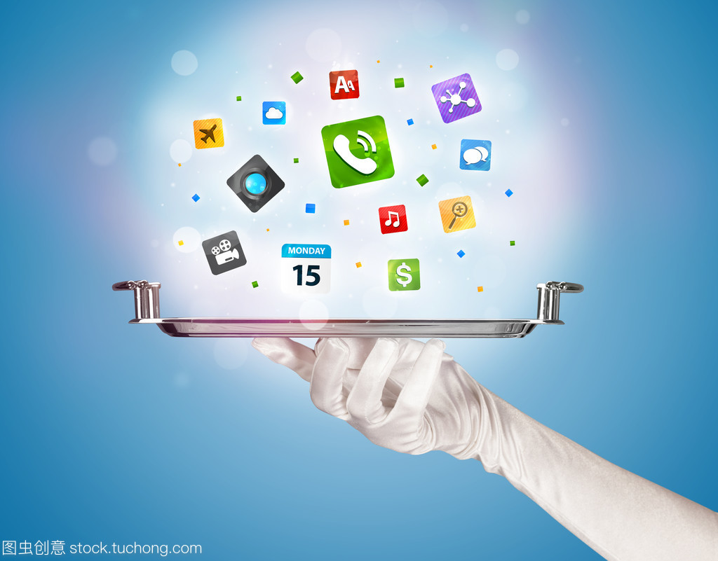 数字化服务新纪元 以服务员托盘图标为象征的网络新媒体变革